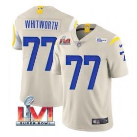 Camiseta Hombre NFL Los Angeles Rams Andrew Whitworth 77 Bone 2022 Super Bowl LVI Vapor Limited